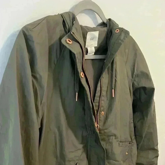 H&M Khaki Green Bomber Jacket - size 0 - Picture 1 of 6